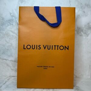 Authentic Louis Vuitton Large Shopping Bag – Orange with Blue Handles